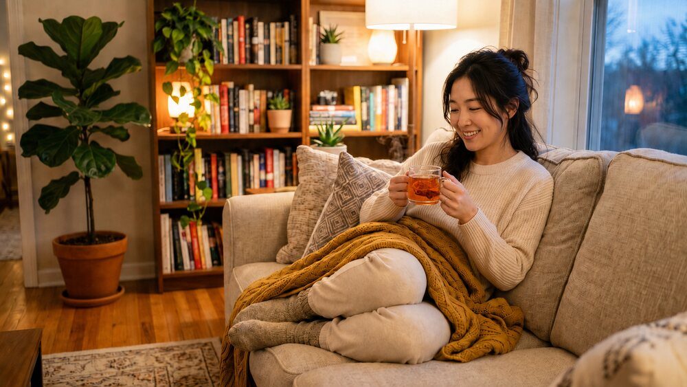 소파에서 즐기는 히비스커스