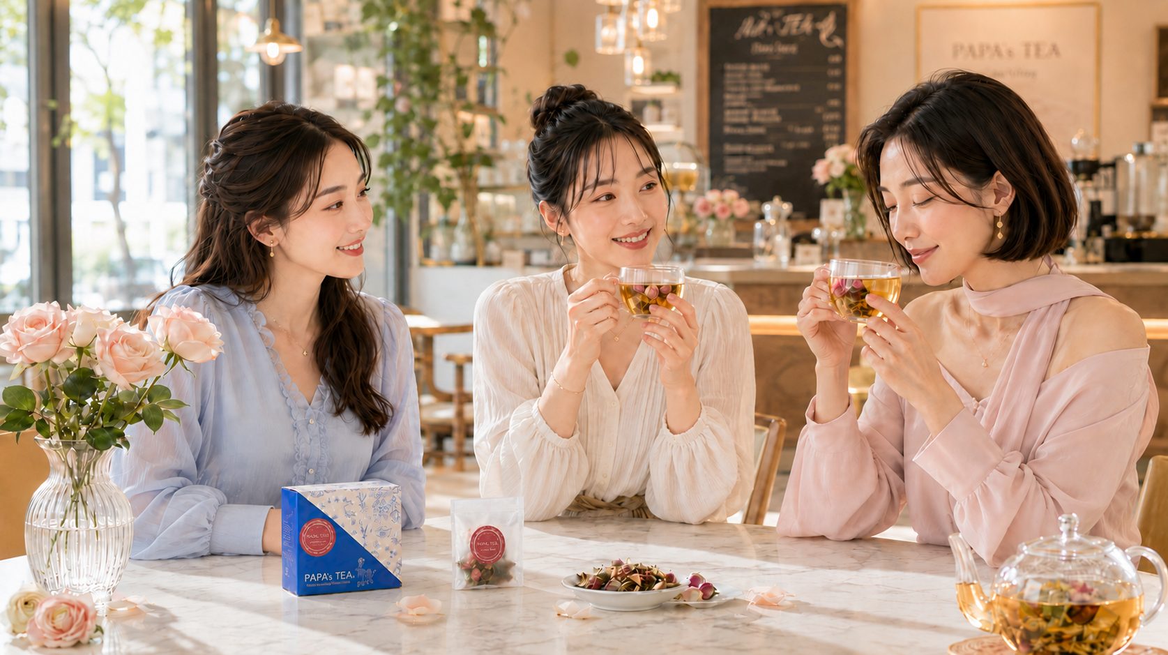 장미 꽃차와 대화